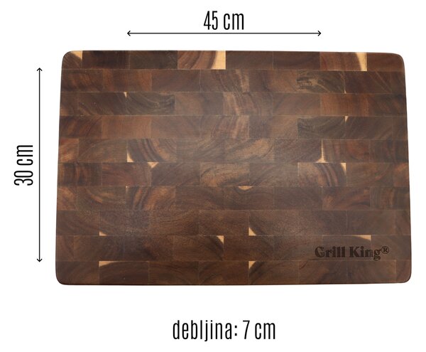Grill King Chef Pro End-grain četvrtasta masivna kuhinjska daska, 45x30 cm