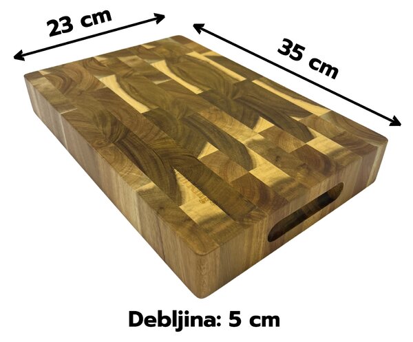 Grill King Chef Pro End-grain četvrtasta masivna kuhinjska daska s dva lica, 35x23 cm