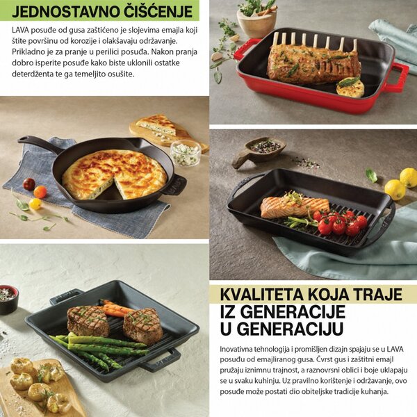 Lava četvrtasta grill tava