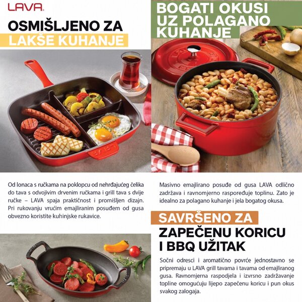 Lava četvrtasta grill tava