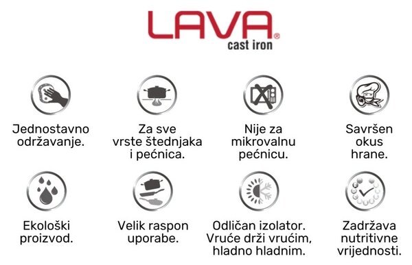 Lava četvrtasta grill tava