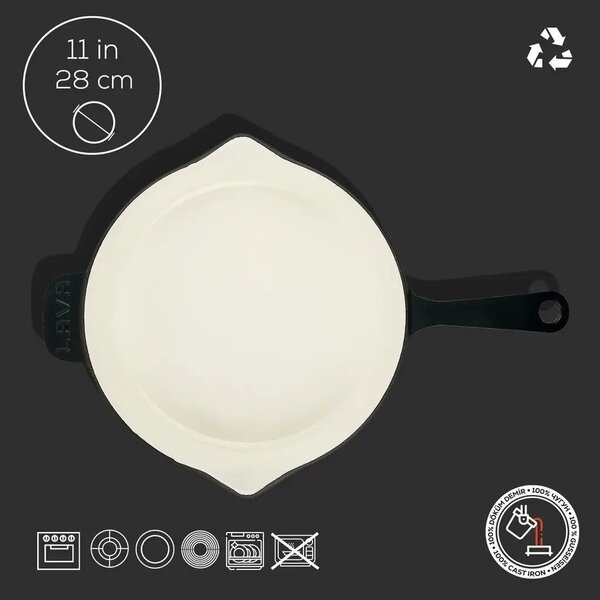 Lava okrugla višenamjenska grill tava s odljevnim kanalima