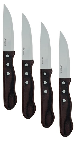 Grill King BUNDLE SteakMaster 4u1 set noževa za odrezak + magnetni stalak za noževe L oblika