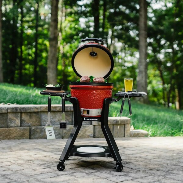 Kamado Joe BUNDLE Joe Jr. keramički roštilj na ugljen, 13,5"/34 cm (postolje + bočne police + pokrivalo)