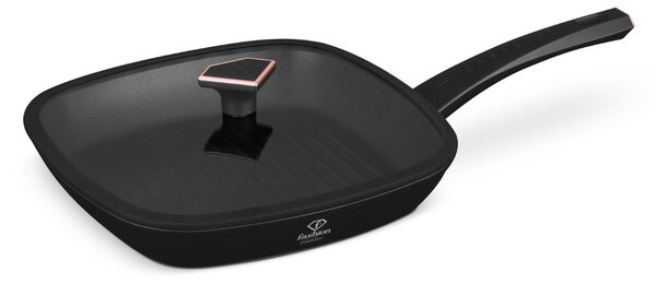 Berlinger Haus Fashion Matte Black Rose Gold non-stick grill tava s poklopcem