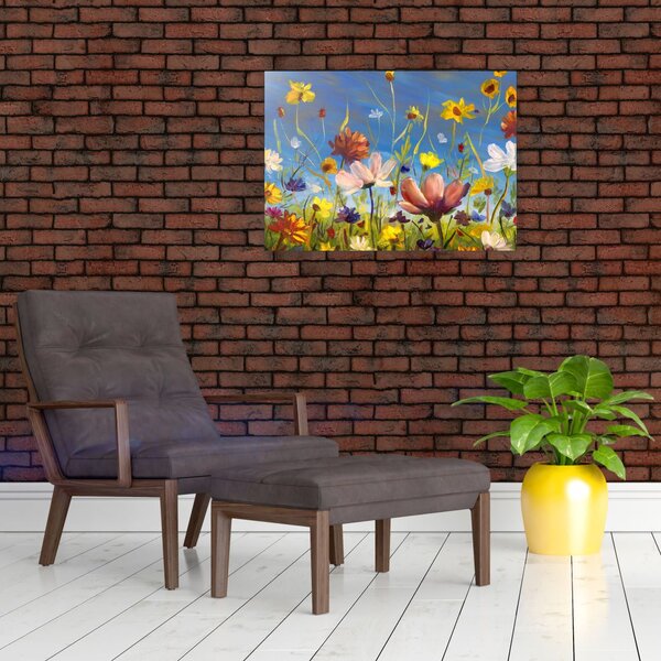 Naslikana slika procvjetale livade (70x50 cm)