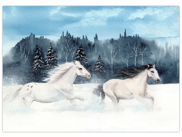Slika naslikanih konja (70x50 cm)