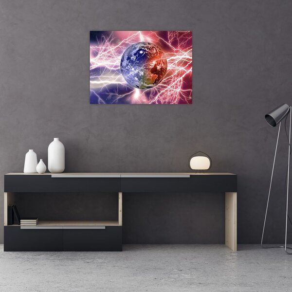 Slika - Zemaljska kugla pod strujom (70x50 cm)