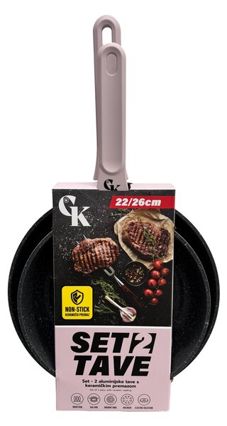Grill King Ceramic 2u1 set tava s keramičkim premazom (22/26 cm)