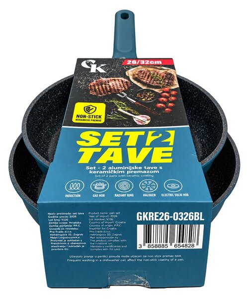 Grill King Ceramic 2u1 set tava s keramičkim premazom (22/26 cm)