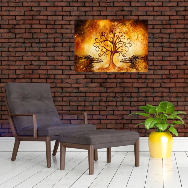 Prirodna apstraktna slika stabla (70x50 cm)