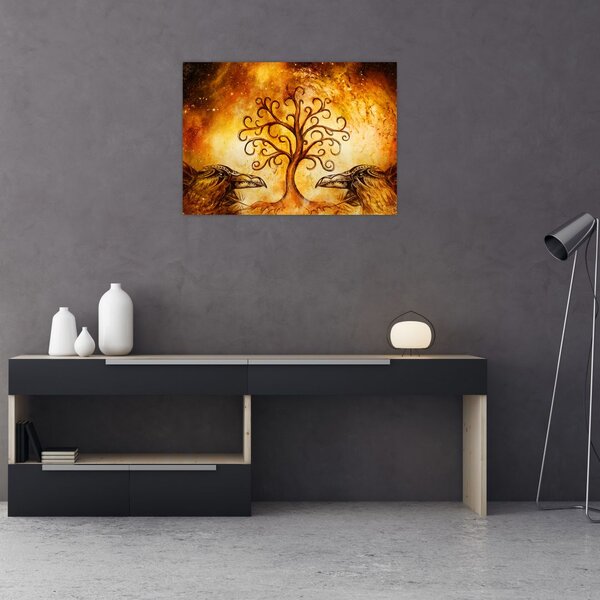Prirodna apstraktna slika stabla (70x50 cm)