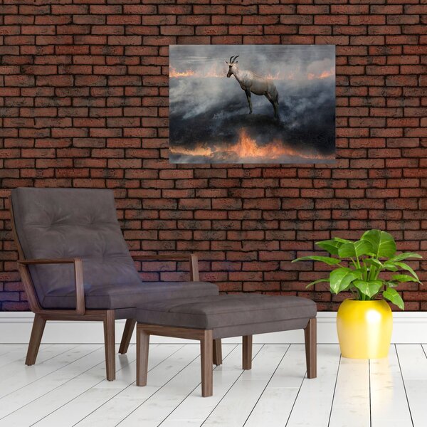 Slika divokoze u plamenu (70x50 cm)