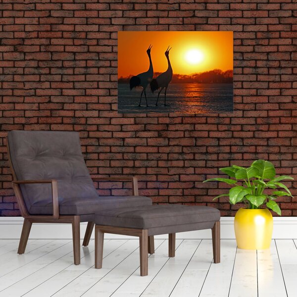 Slika ptica u zalasku sunca (70x50 cm)