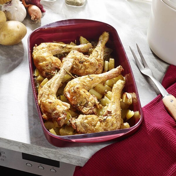 Pebbly Baking Tray stakleni pekač/posuda za spremanje s poklopcem