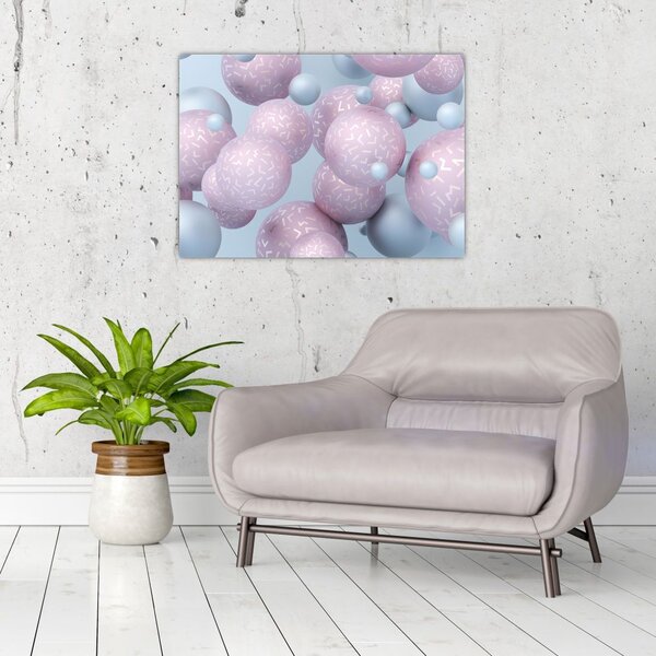 Apstraktna slika - Pastelne kugle (70x50 cm)