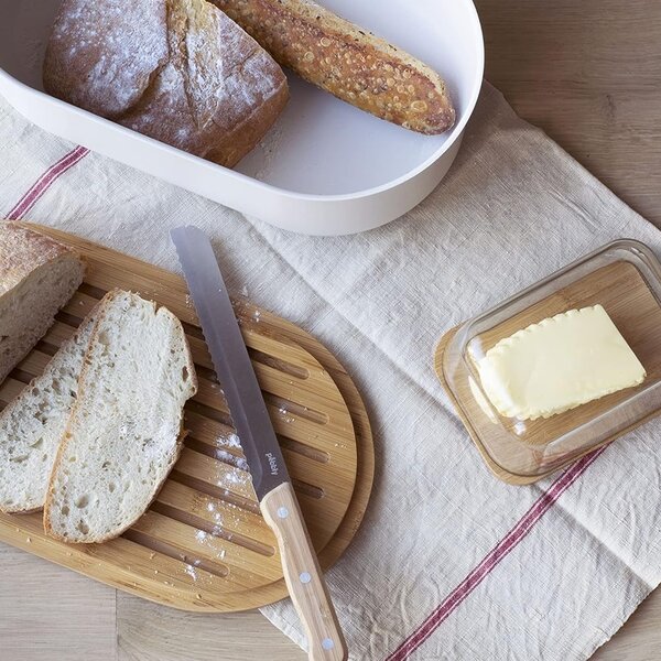 Pebbly Butter 2u1 set za čuvanje maslaca, posudica s poklopcem + nož za maslac