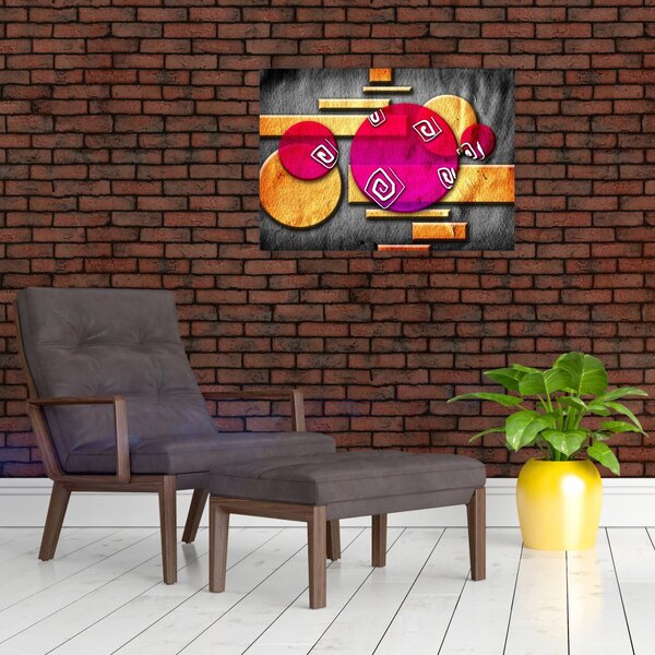 Apstraktna slika s povijesnim simbolima (70x50 cm)