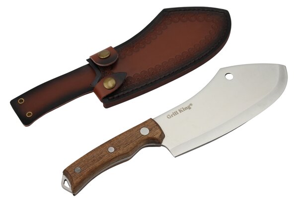 Grill King Outdoor Butcher široki mesarski nož s kožnom futrolom