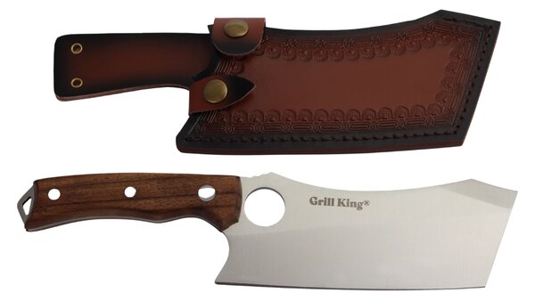 Grill King Outdoor Chopper široki nož za sjeckanje s kožnom futrolom