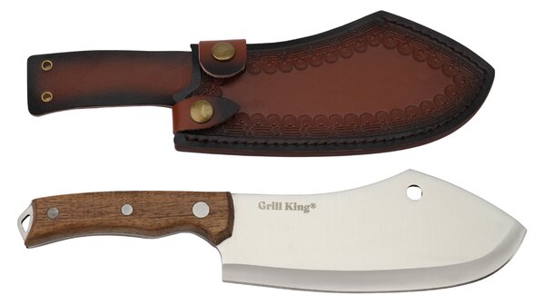 Grill King Outdoor Butcher široki mesarski nož s kožnom futrolom