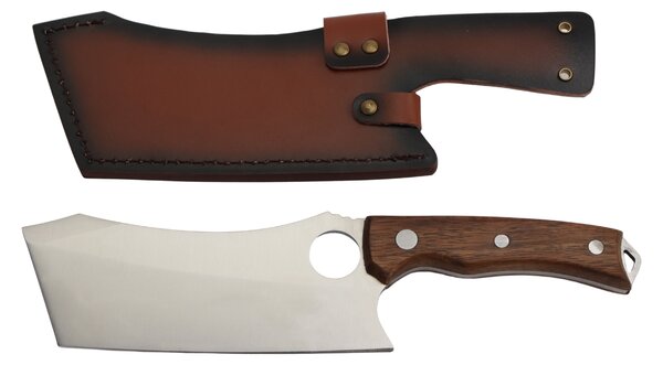 Grill King Outdoor Chopper široki nož za sjeckanje s kožnom futrolom