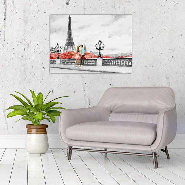 Slika - Ljubavnici u Parizu (70x50 cm)