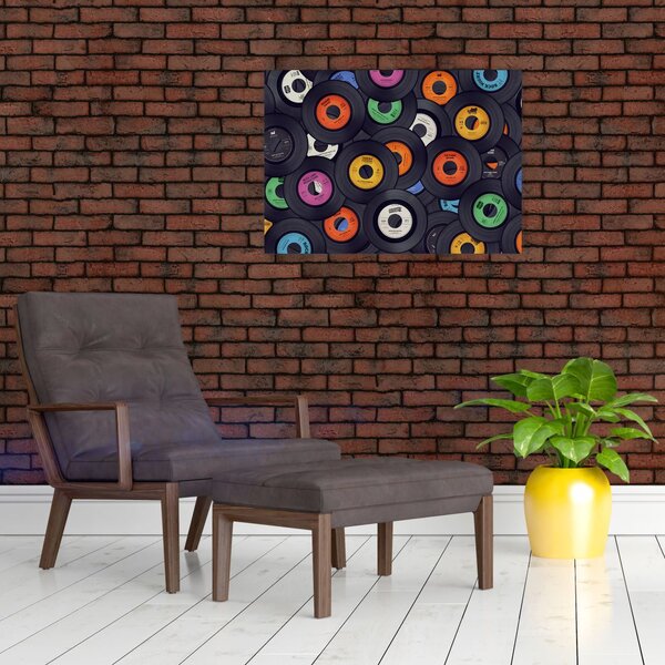 Slika - Glazbene gramofonske ploče (70x50 cm)