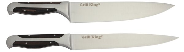 Grill King Outdoor Elite Black 2u1 set kuharski nož i nož za meso