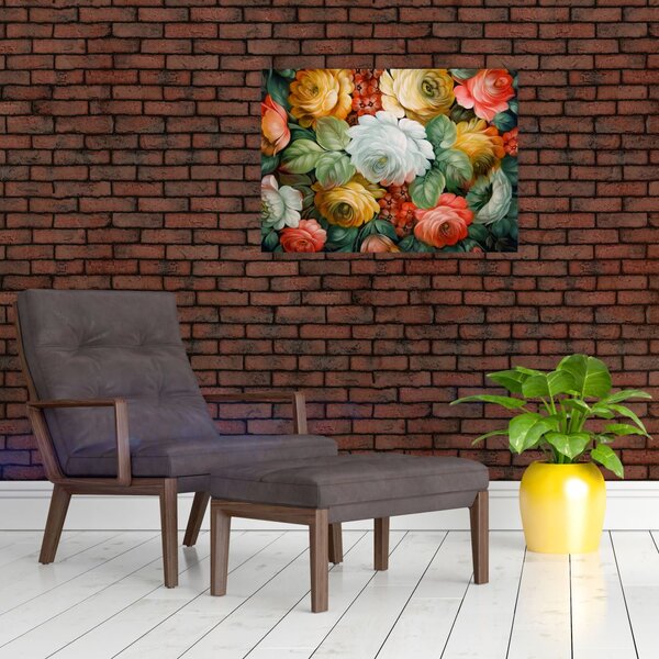 Slika naslikanog buketa cvijeća (70x50 cm)