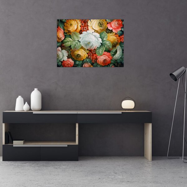 Slika naslikanog buketa cvijeća (70x50 cm)