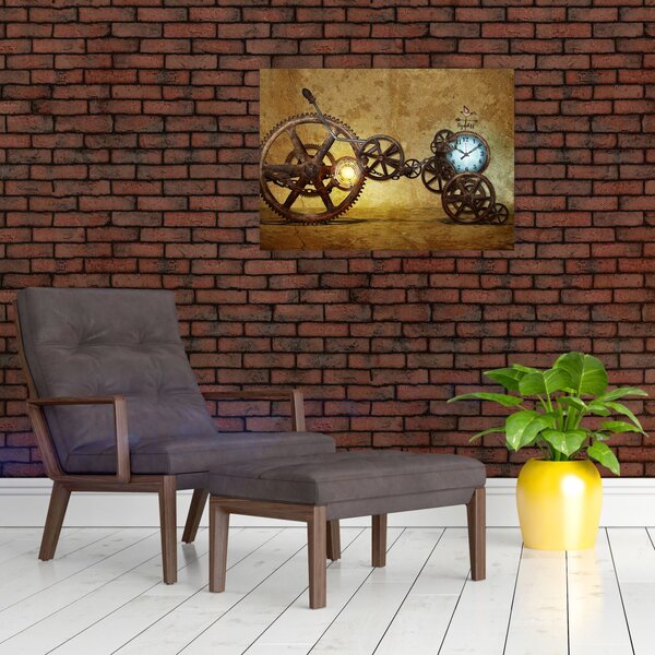 Slika povijesnih satnih mehanizama (70x50 cm)