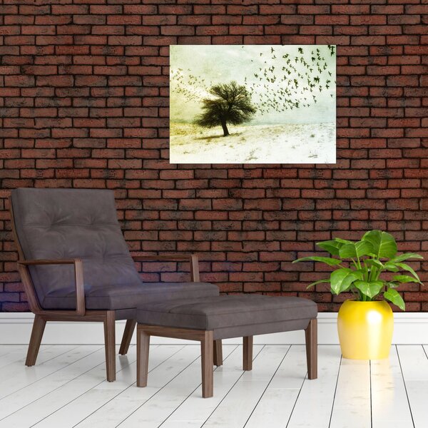Slika - Naslikano jato ptica (70x50 cm)