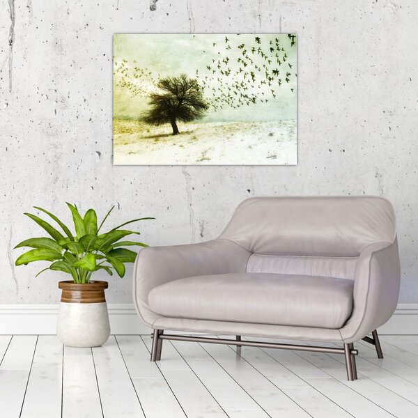 Slika - Naslikano jato ptica (70x50 cm)