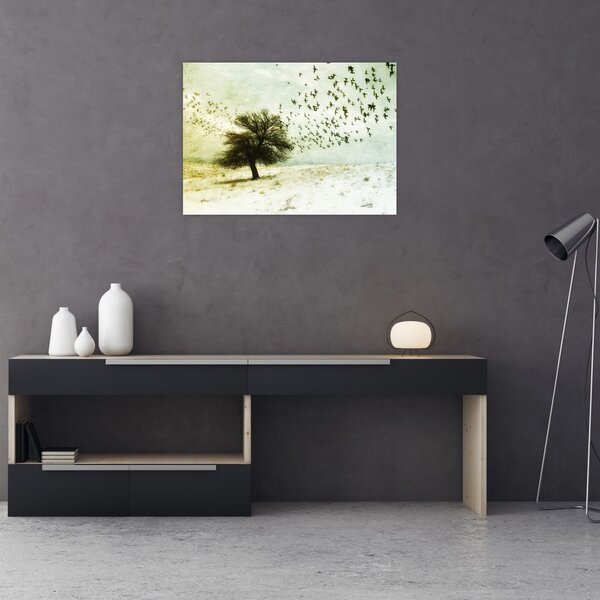 Slika - Naslikano jato ptica (70x50 cm)