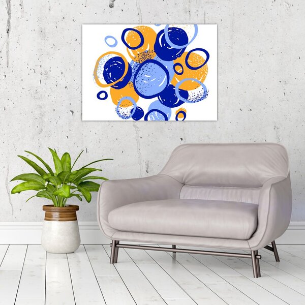 Staklena slika - Svijetli motiv s krugovima (70x50 cm)