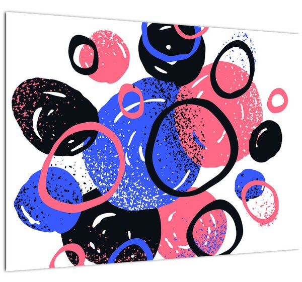 Staklena slika - Motiv sa krugovima u žarkim bojama (70x50 cm)