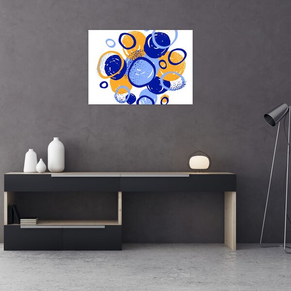 Staklena slika - Svijetli motiv s krugovima (70x50 cm)