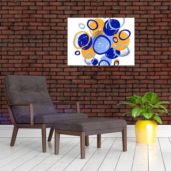 Staklena slika - Svijetli motiv s krugovima (70x50 cm)