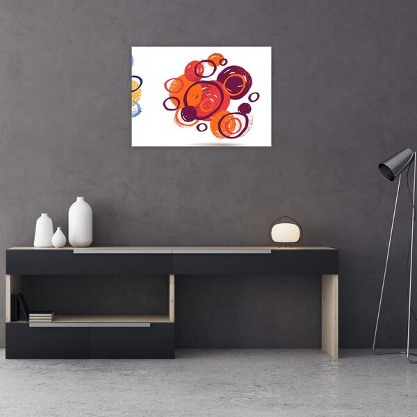 Staklena slika krugova u boji (70x50 cm)