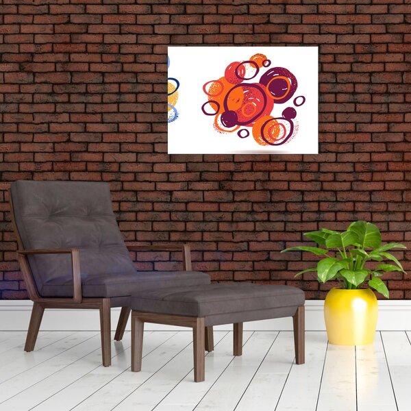 Staklena slika krugova u boji (70x50 cm)