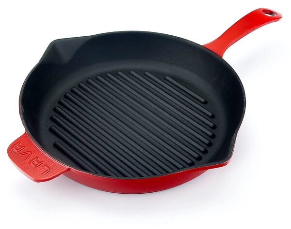Lava okrugla rebrasta grill tava s odljevnim kanalima