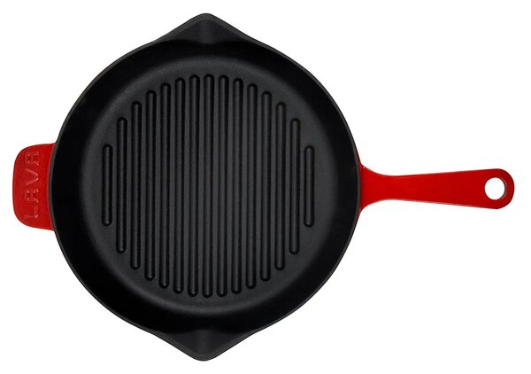 Lava okrugla rebrasta grill tava s odljevnim kanalima