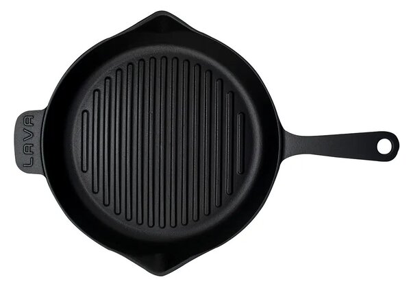 Lava okrugla rebrasta grill tava s odljevnim kanalima