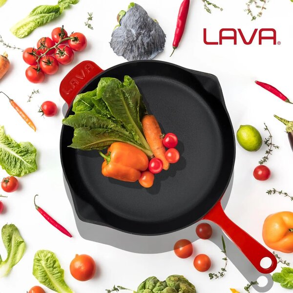 Lava okrugla višenamjenska grill tava s odljevnim kanalima