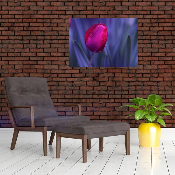 Staklena slika pupoljka tulipana (70x50 cm)