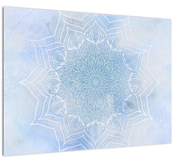 Staklena slika - Zimska mandala (70x50 cm)