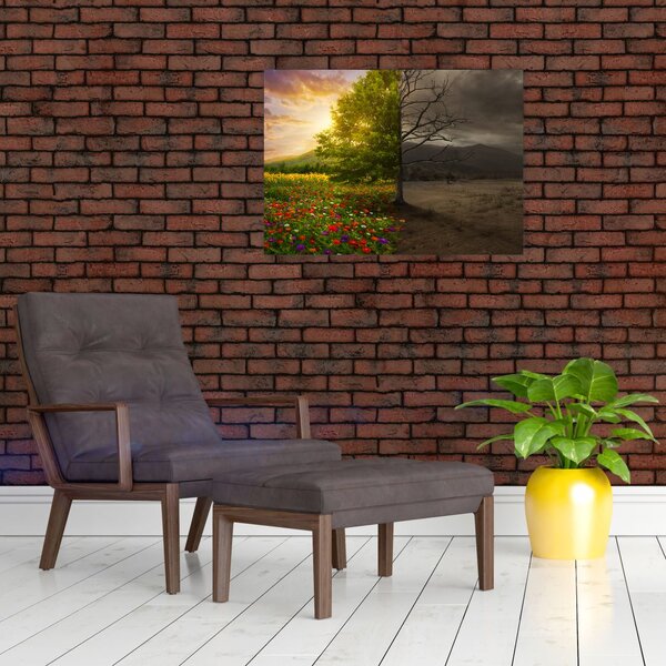 Staklena slika - Životni ciklus (70x50 cm)