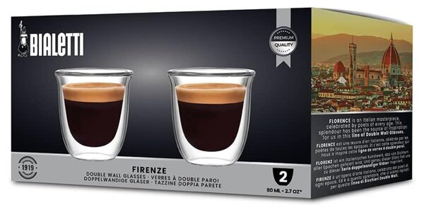 Bialetti Firenze set 2 čaše s dvostrukom stijenkom, 80 ml