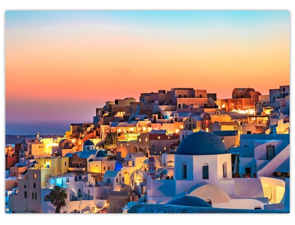 Slika - Santorini u sumrak (70x50 cm)